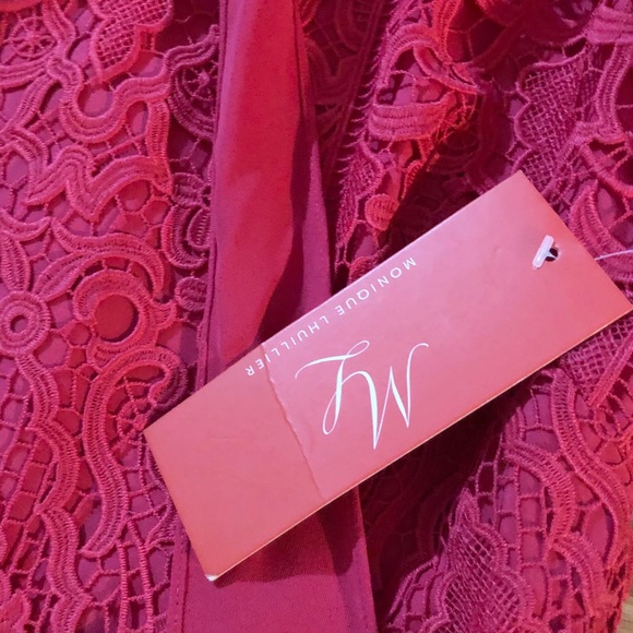 Monique Lhuillier Embroidered Lace Trumpet Dress 8 - Picture 14 of 14